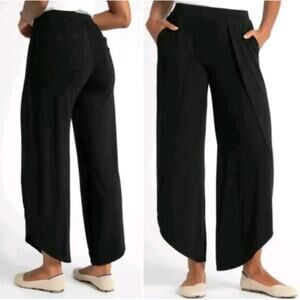 Women Betabrand Black All Day Flowy Split Leg Pants XXLP Relaxed Casual Comfort